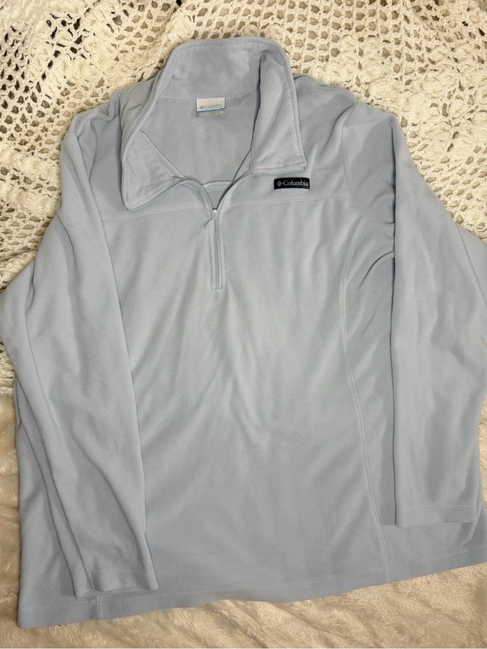 Columbia Men's Light Blue Quarter-Zip Fleece Shirt
